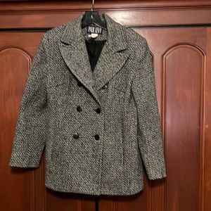 Paul Levy Vintage Button Down Double Breasted Winter Wool Coat Size 10